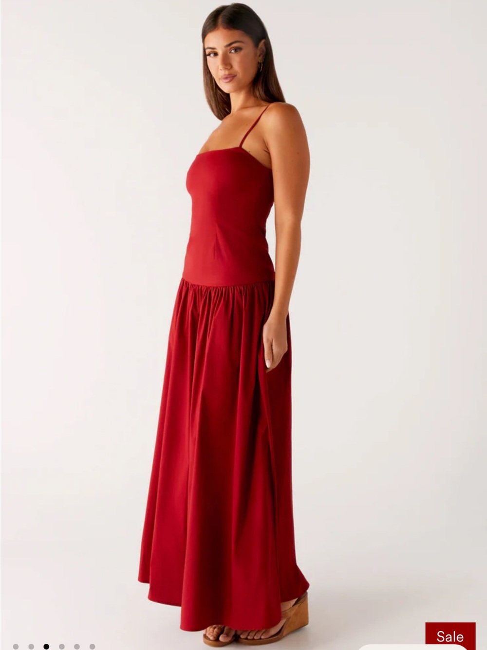 peppermayo vince cami maxi dress in red - Picture 3 of 9